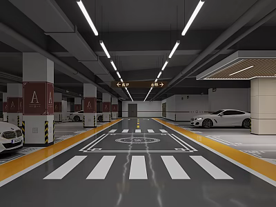 Community underground garage 3d model