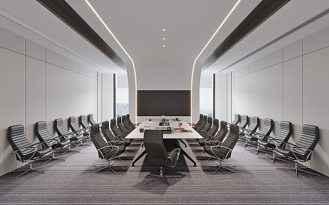 Modern Meeting Room Meeting Table and Chair 3d model