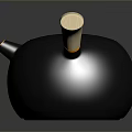 Black Teapot With Light Colored Handle Red Spout Round Lid Handle And Smooth Surface 3d model