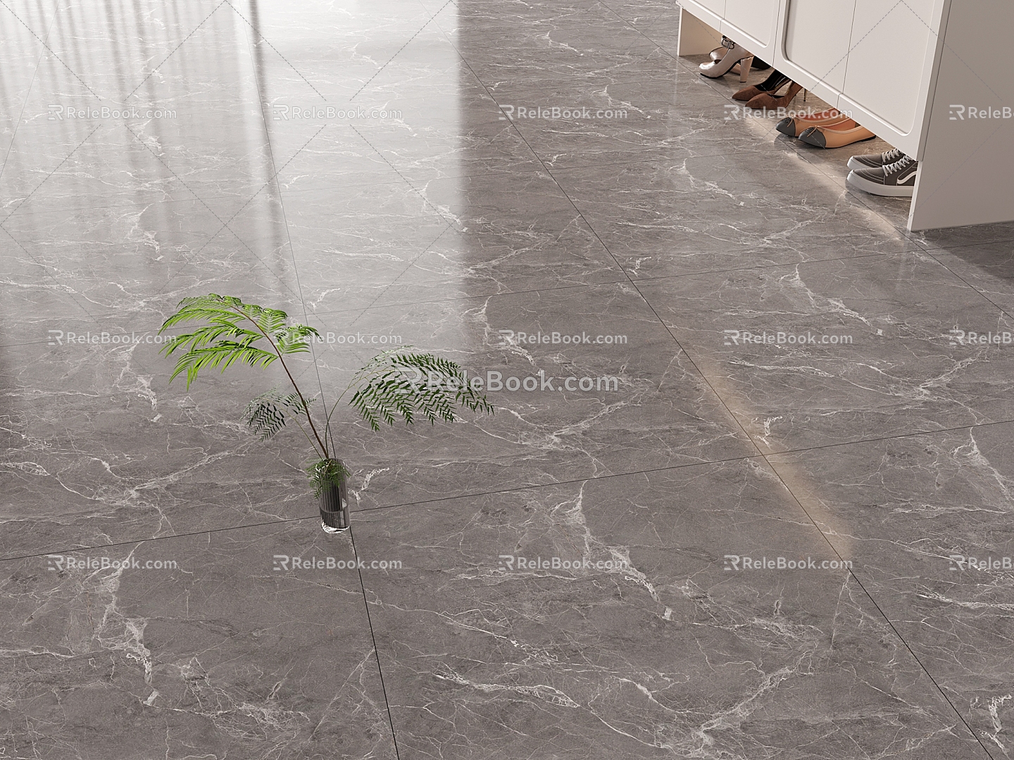 gray floor tile tile glazed tile 3d model