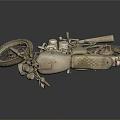 Vintage Classic Motorcycle Exterior With Retro Body Headlight Seat And Spoked Wheels