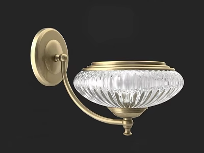 Elegant Brass Wall Sconce With Clear Glass Shade And Classic Design For Interior Decoration 3d model