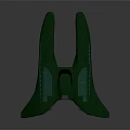 Green Streamlined Spaceship Model With Twin Wings And Detailed Panels 3d model