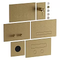 Modern flush switch panel modern realistic hardware bathroom flush switch panel 3d model