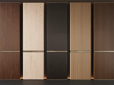 Wooden Wall Panels In Different Wood Tones With Decorative Design For Interior Decor 3d model