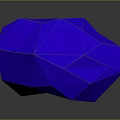 Blue Polyhedral Gemstone With Geometric Facets And Glossy Surface