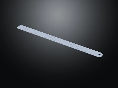 White Ruler With Measurement Scale On Black Background For Measuring Tasks 3d model