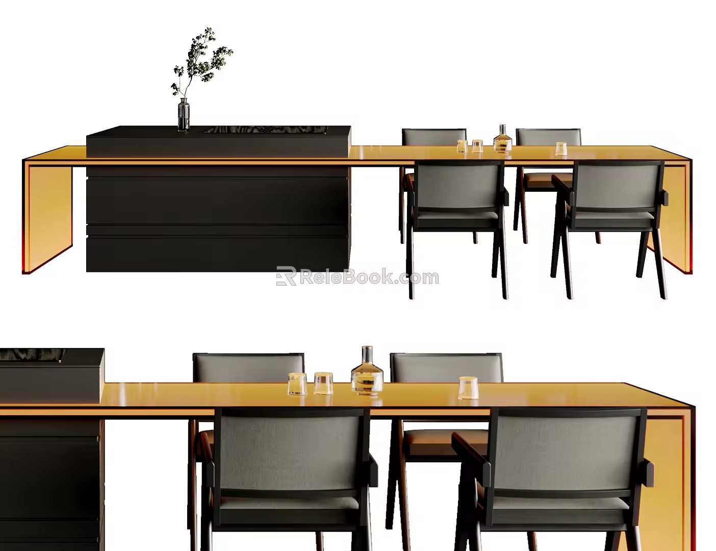 Modern Island Table Water Bar Dining Table and Chair Dining Table and Chair 3d model