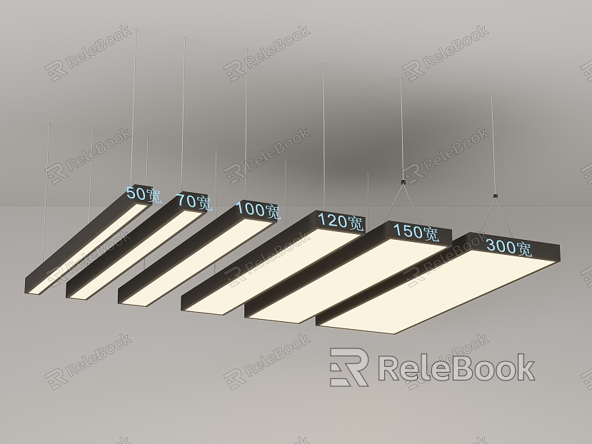 Modern office flat lamp model