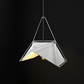 Modern Geometric Pendant Light With White Frame Central Bulb And Black Background 3d model