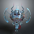 Advanced Futuristic Sci Fi Mechanical Device With Metallic Arms And Sensors 3d model