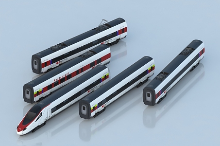 High-speed rail train rail train Fuxing Harmony bullet head 3d model