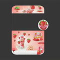 Strawberry Yogurt Food Stall With Pink Design And Fresh Fruit Patterns