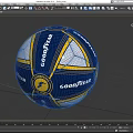 Goodyear Brand Blue Yellow White Striped Soccer Ball With Logo Design