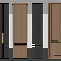 Modern Wooden And Black Wall Panels Featuring Contemporary Design Elements And Styles 3d model