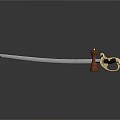 Elegant Vintage Decorative Sword With Wooden Handle And Polished Metal Blade