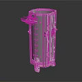 Cylindrical Industrial Metal Vessel 3D Model With Wheels And Control Panel