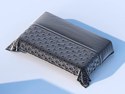 Elegant Black Pillow With Diamond Pattern Textured Fabric For Bedroom Decor 3d model