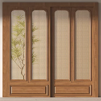 Middle-style sliding door 3d model