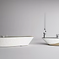 Modern Reception Desk Shaped Service Desk 3d model