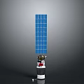 Satellite With Blue Solar Panels And Scientific Instruments In Space