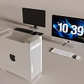 Apple desktop computer Apple monitor Apple host Apple keyboard mouse 3d model