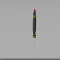 Military Missile Weapon With Red Tip Yellow Rings And Gray Cylindrical Body Design