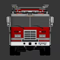 Red Diecast Fire Truck Model With Detailed Features And Shiny Surface Reflection 3d model