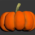 Plump Ripe Orange Pumpkin with Smooth Skin on Dark Background for Healthy Food