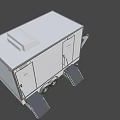 White Mobile Service Trailer with Service Menu Doors Two Side Stairs and Dual Wheels