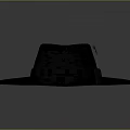 Fashionable Black Wide brimmed Hat With Red Feather And Decorative Ribbon Band