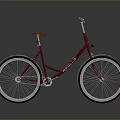 Red Bicycle With Orange Seat And Silver Wheels On Grey Background 3d model