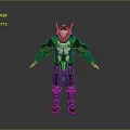 Futuristic Blue Armored Sci Fi Character With Extraterrestrial Creature In Battle Scene