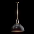Modern Minimalist Pendant Light With Black Spherical Shade And Gold Hanging Rod