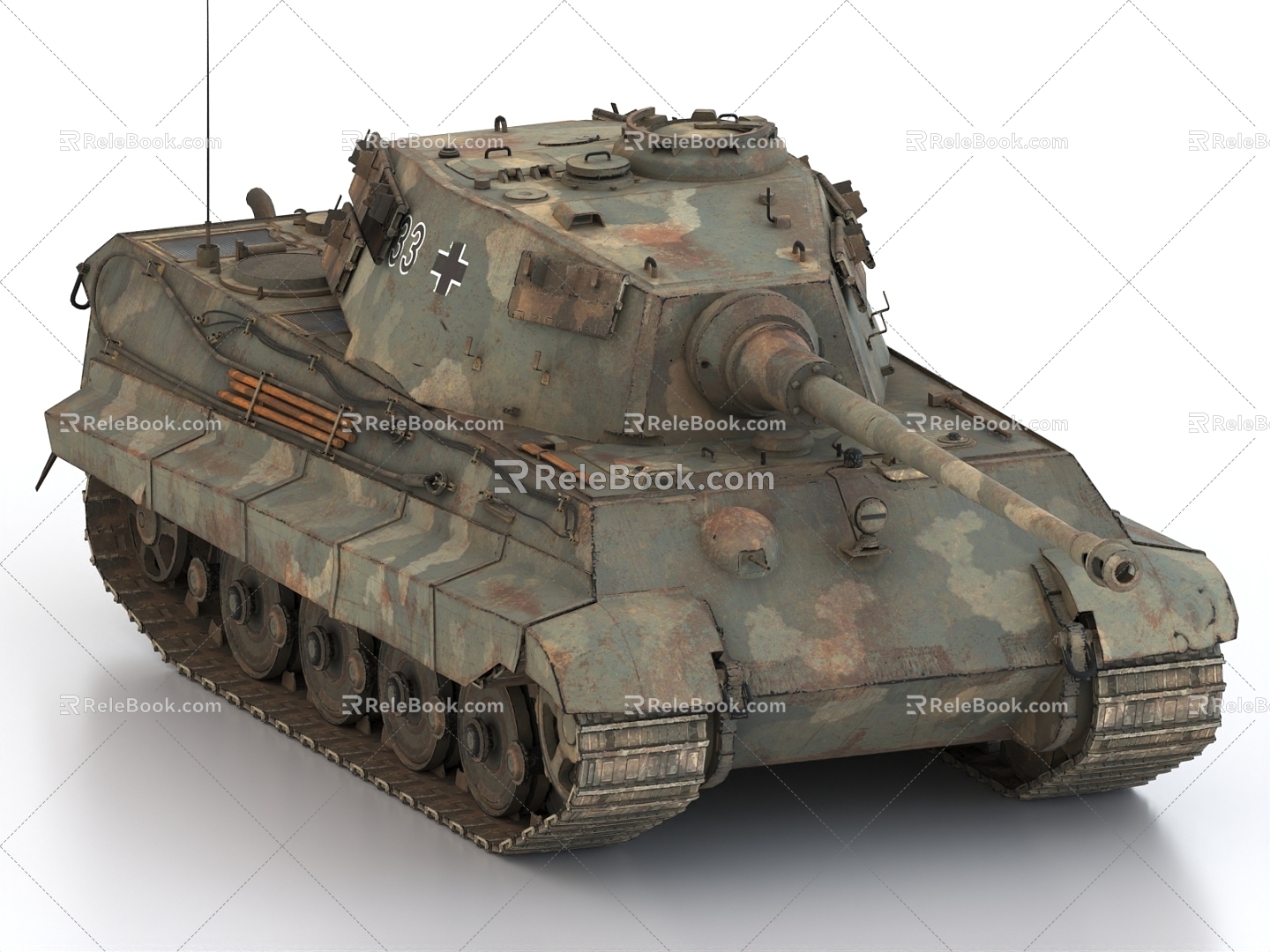 King Tiger Tank Armored Vehicle 3d model