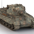 King Tiger Tank Armored Vehicle 3d model