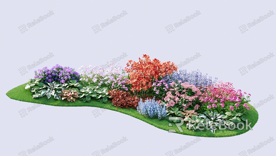 Flower mirror plant combination model