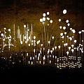 Decorative Outdoor Lights Illuminated Artistic Installation With Various Heights And Round Bulbs