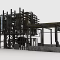 Modern pipeline plant pipeline structure 3d model