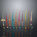 Vibrant Fishing Rods With Multicolored Designs Long Handles And Decorative Tips