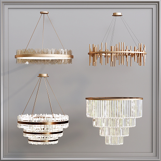 Light Luxury Chandelier Crystal Lamp 3d model