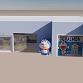 Kids Shopping Mall Store With Doraemon Theme Play Area And Display Shelves