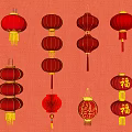 Traditional Chinese Red Lanterns With Various Hanging Designs And Decorative Styles
