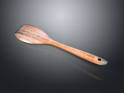 Natural Wooden Spoon Kitchen Utensil With Smooth Handle And Eco Friendly Material For Cooking 3d model