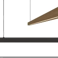 Modern Long Strip Pendant Lights with Wooden Black Design Featuring CREATI Lettering and Lighting