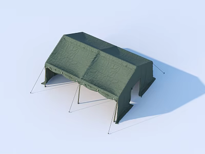 Portable Green Camping Tent With Sturdy Frame For Outdoor Activities 3d model
