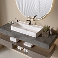 Modern Bathroom Cabinet Bathroom Counter Basin Bathroom Ornaments Mirror Cabinet Sink 3d model