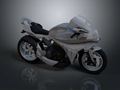 Sleek Silver Motorcycle With Modern Streamlined Design Black Seat And Alloy Wheels 3d model