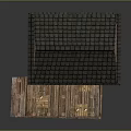 Traditional Two story House Featuring Black Tile Roof Wooden Deck and White Walls