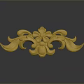 Golden Decorative Carved Metal Hardware Ornament with Intricate Patterns for Home Decoration